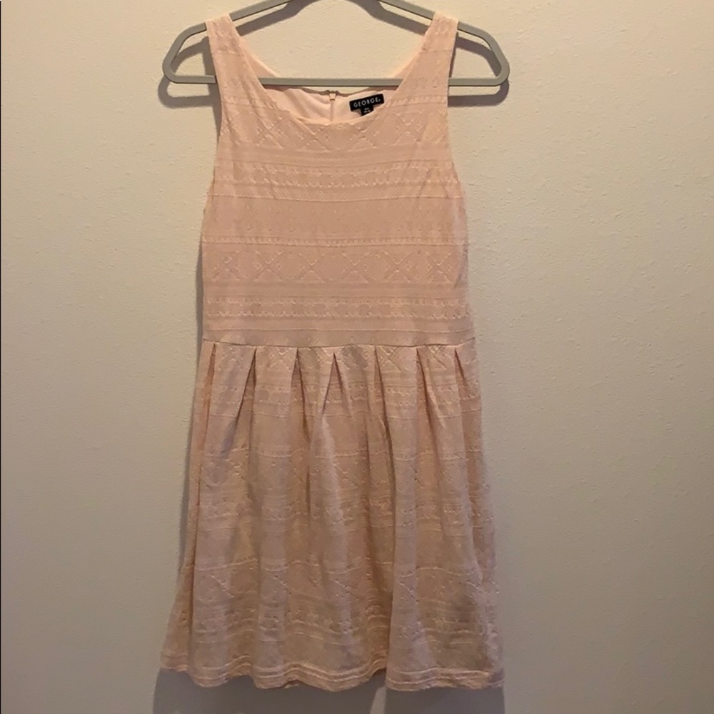George Pale Peach Summer Dress MIDI. Lined. Size S​​​​​​​​​​​​​​​​​​​​​